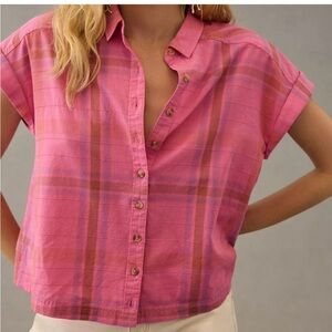 Pilcro Pink Plaid Button-Down Shirt